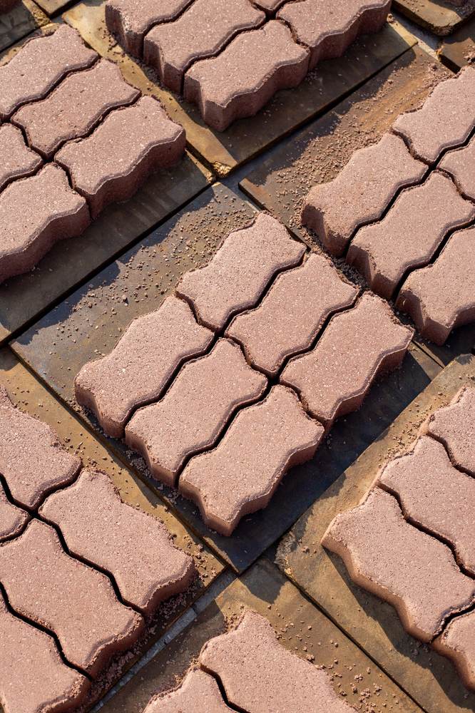 Detail of an EWA Interlocking Eco-Paver made from recycled glass